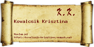 Kovalcsik Krisztina névjegykártya
